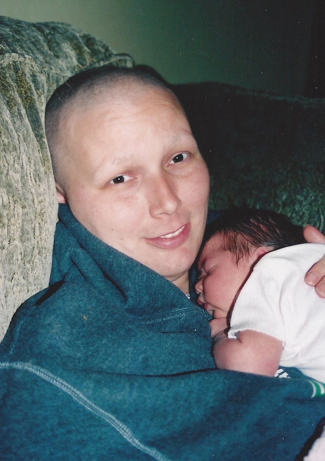 Cozy moment with infant and adult